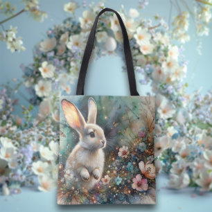 Bolsa Tote Pastel Watercolor Páscoa Floral Florestal