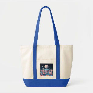 Bolsa Tote Pastel Whale na Ilha Flutuante Dreamscape