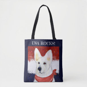Bolsa Tote Pastor Alemão Branco