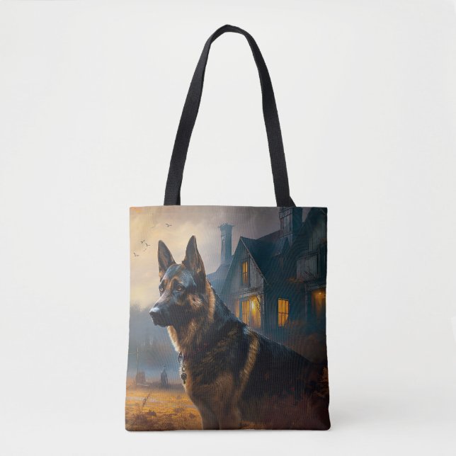 Bolsa Tote Pastor Alemão de Halloween Assustador (Frente)