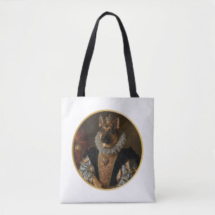 Bolsa Tote Pastor Alemão Rainha Renascentista