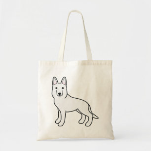 Bolsa Tote Pastor branco/German shepherd branco