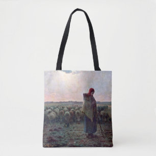 Bolsa Tote Pastor com seu bando, Jean-Francois Millet