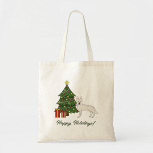 Bolsa Tote Pastor Suíço Branco GSD Cachorro Árvore de Natal V