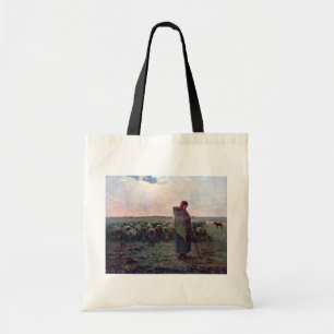 Bolsa Tote Pastores com seu rebanho, Jean-Francois Millet