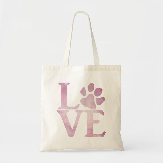 Bolsa Tote Pata de Amor Rosa Clássica (Frente)
