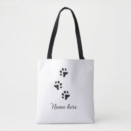 Bolsa Tote Pata de cão e animal preto acrescentar nome texto 