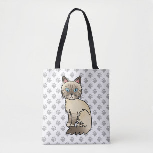 Bolsa Tote Pata de Chocolate Pia Birman / Ragdoll Gato e Pata