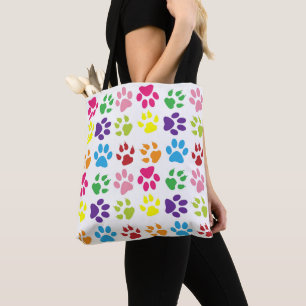 Bolsa Tote Patas Coloridas, Patas-Cães, Patas-Gatos