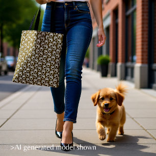 Bolsa Tote Patas de cachorro elegantes marrons