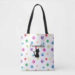 Bolsa Tote Patas Pintadas com Cores do Arco-íris Personalizad