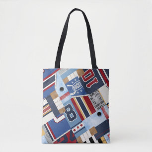 Bolsa Tote Patches de Hóquei no Gelo da Vintage da Mãe de H