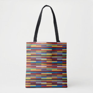 Bolsa Tote Patchwork de faixas de cores alternativas - Horizo