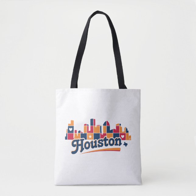 Bolsa Tote Patchwork do Skyline Houston (Frente)