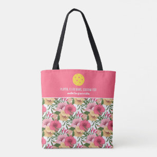 Bolsa Tote Patilha de Pickleball Personalizada de Padrão Flo