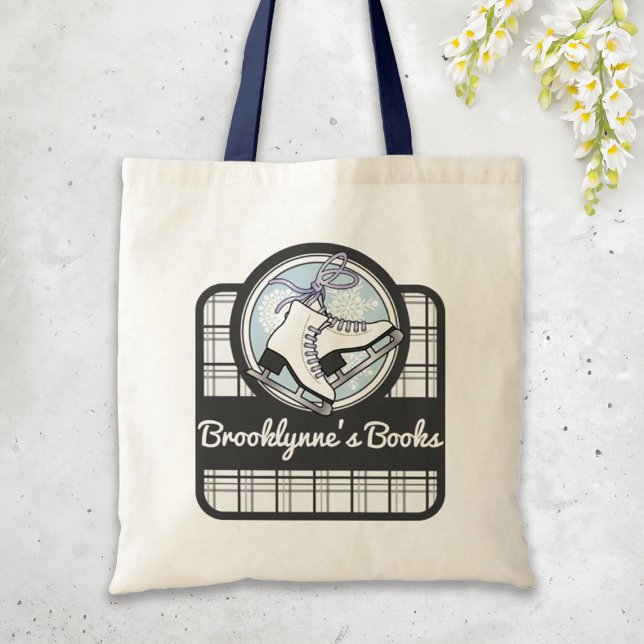 Bolsa Tote Patinação de gelo Moderna do Tartan Personalizada (Criador carregado)