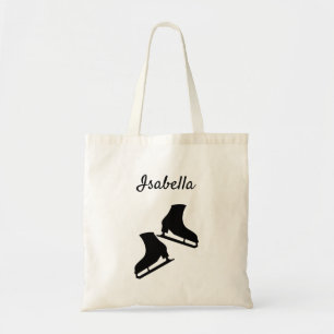 Bolsa Tote Patinação no gelo figura skate preto