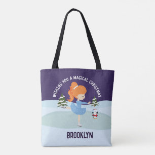 Bolsa Tote Patinador de natal personalizado