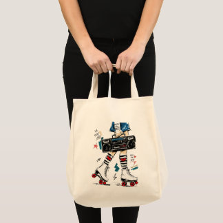 Bolsa Tote Patinar Com Música Caixa de Som Patins Retro