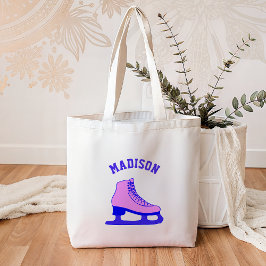 Bolsa Tote Patins de gelo cor-de-rosa para crianças