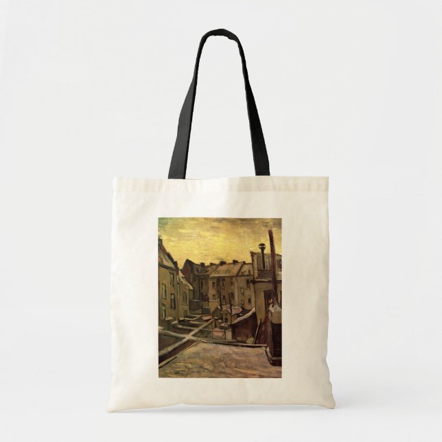 Bolsa Tote Pátios de Casas Antigas por Vincent van Gogh (Frente)