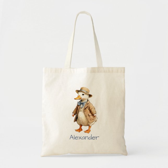 Bolsa Tote Pato Antigo Fofo Personalizado (Frente)