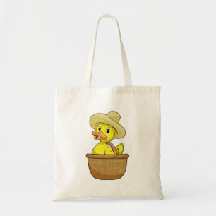 Bolsa Tote Pato como agricultor com cesto