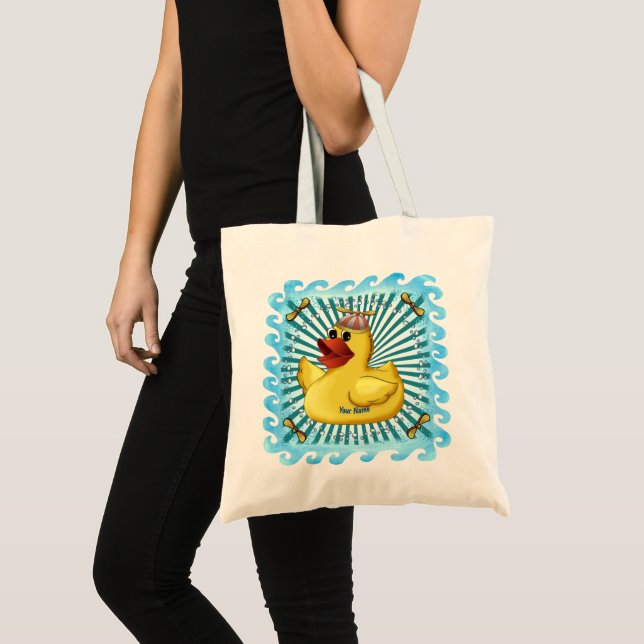 Bolsa Tote Pato de Borracha com Boné  (Frente (produto))