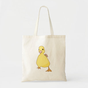Bolsa Tote Pato-de-gato com flor