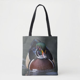 Bolsa Tote Pato de Madeira Americano por toda a Impressão Ba