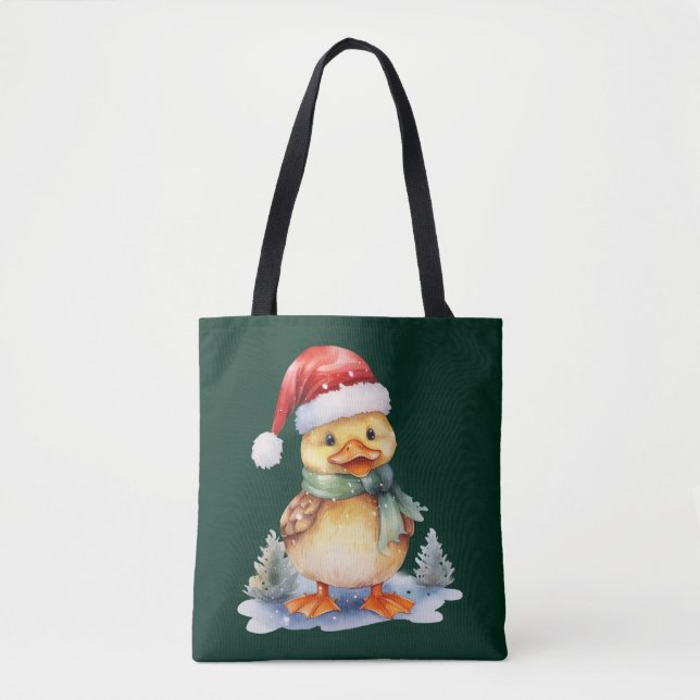 Bolsa Tote Pato de Natal (Frente)