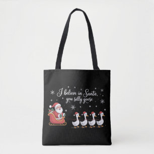 Bolsa Tote Pato Donald de Natal Eu Acredito no Papai Noel Eng