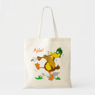 Bolsa Tote Pato dos desenhos animados que joga a sacola de