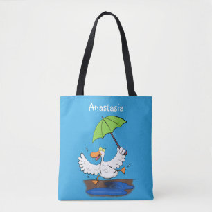 Bolsa Tote Pato engraçado com desenho animado de dança de gua