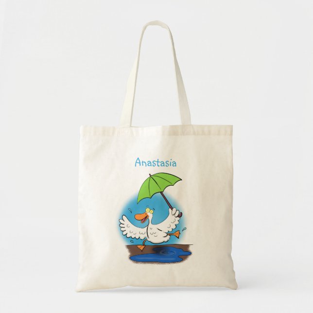 Bolsa Tote Pato engraçado com desenho animado de dança de gua (Frente)