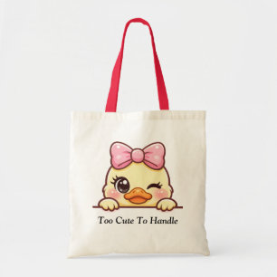 Bolsa Tote Pato Fofo Piscando Laço Rosa