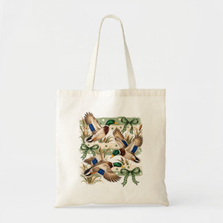 Bolsa Tote Pato Mallard Vintage Voando Aves Aquáticas Préppy