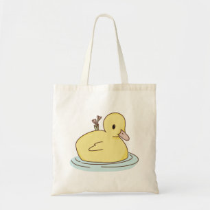 Bolsa Tote Pato nadando com flores