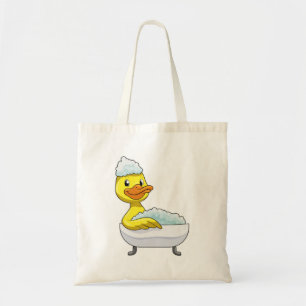 Bolsa Tote Pato no banho com banheira e espuma