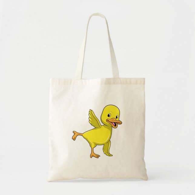 Bolsa Tote Pato no Yoga Stretching (Frente)
