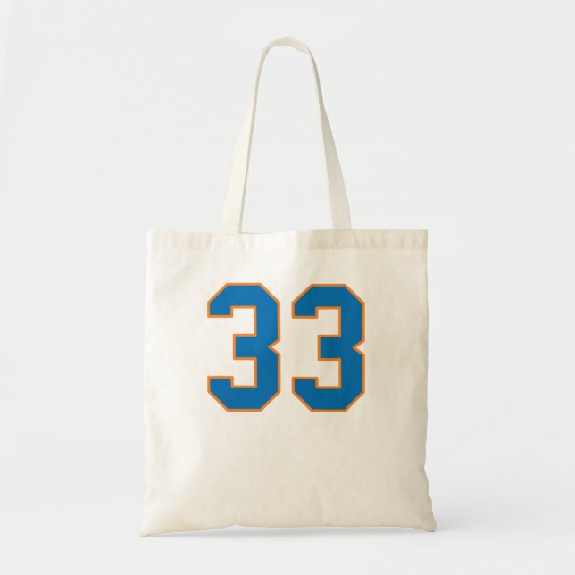 Bolsa Tote Patrick Ewing Knicks 33 Blue com Outline Laranja (Frente)