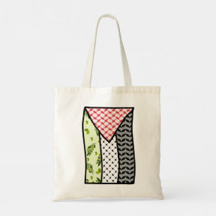 Bolsa Tote Patrimônio da Bandeira da Palestina, Vermelha e Ne