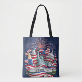Bolsa Tote Patriótica dos EUA – Dupla Face Bandeir