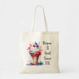 Bolsa Tote Patriótico 4º do Sorvete T-Shirt de julho