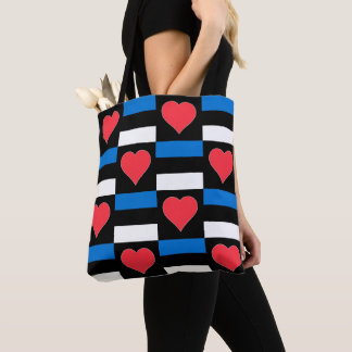 Bolsa Tote Patriótico Patriótico do Coração da Bandeira da Es