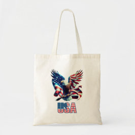Bolsa Tote Patriótico Personalizado EUA Flag & Eagle