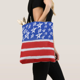 BOLSA TOTE PATRIÓTICOS DOURADOS BRANCOS VERMELHOS, STRIPES