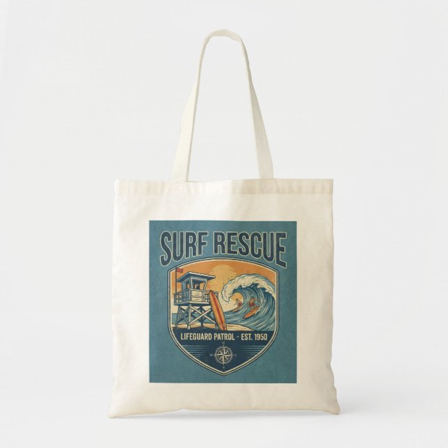 Bolsa Tote Patrulha de Salvamento de Surf Est 1950 (Frente)