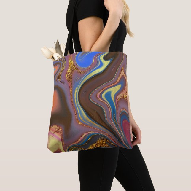 Bolsa Tote pattern abstract brown (Close Up)