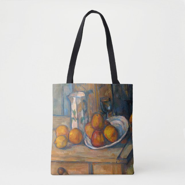 Bolsa Tote Paul Cezanne - A Vida Estática com Jug de Leite e  (Frente)